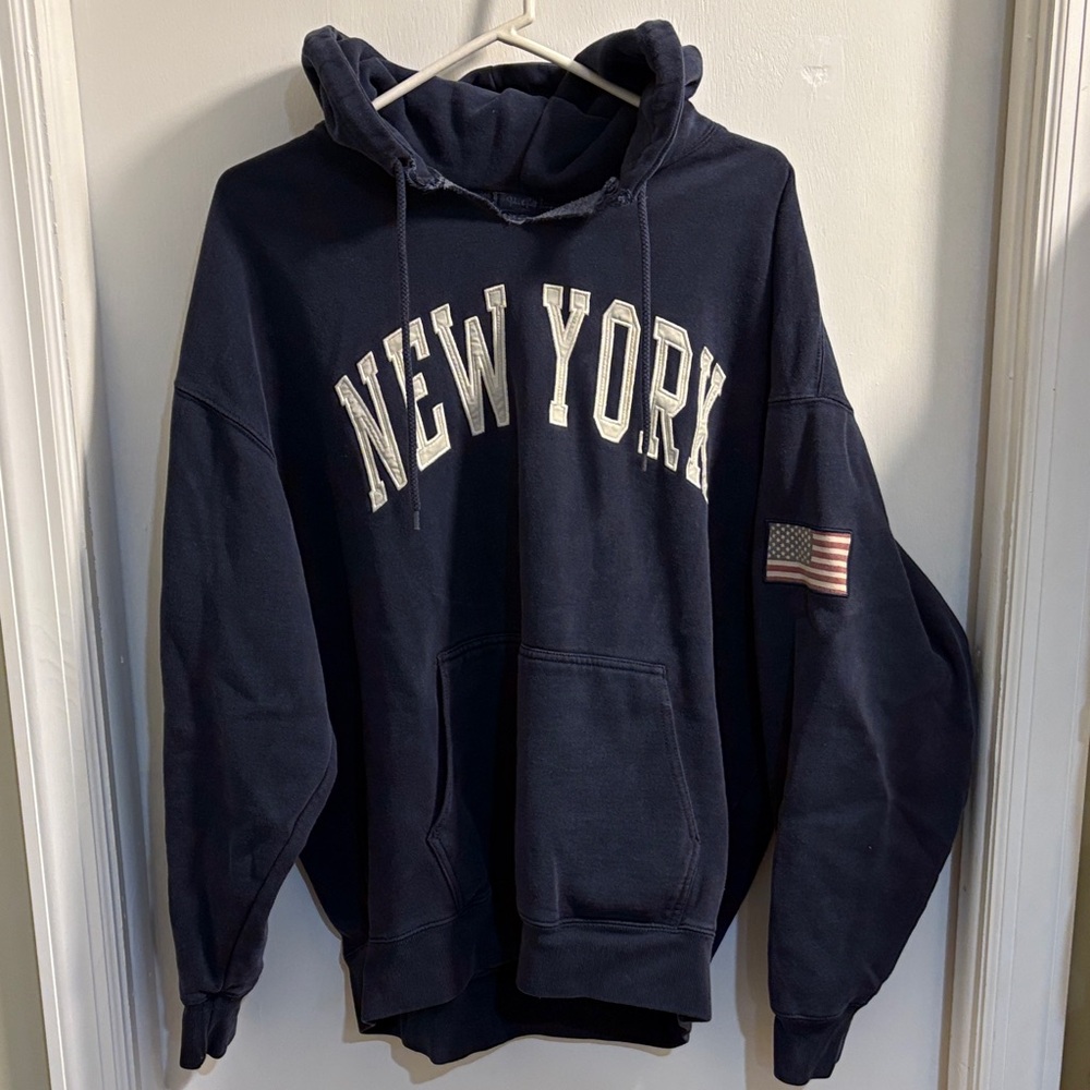 Brandy Melville Navy Hoodie with New York Design